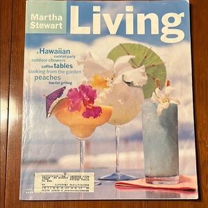 Martha Stewart Living Blue and White Cover with Tropical Cocktails